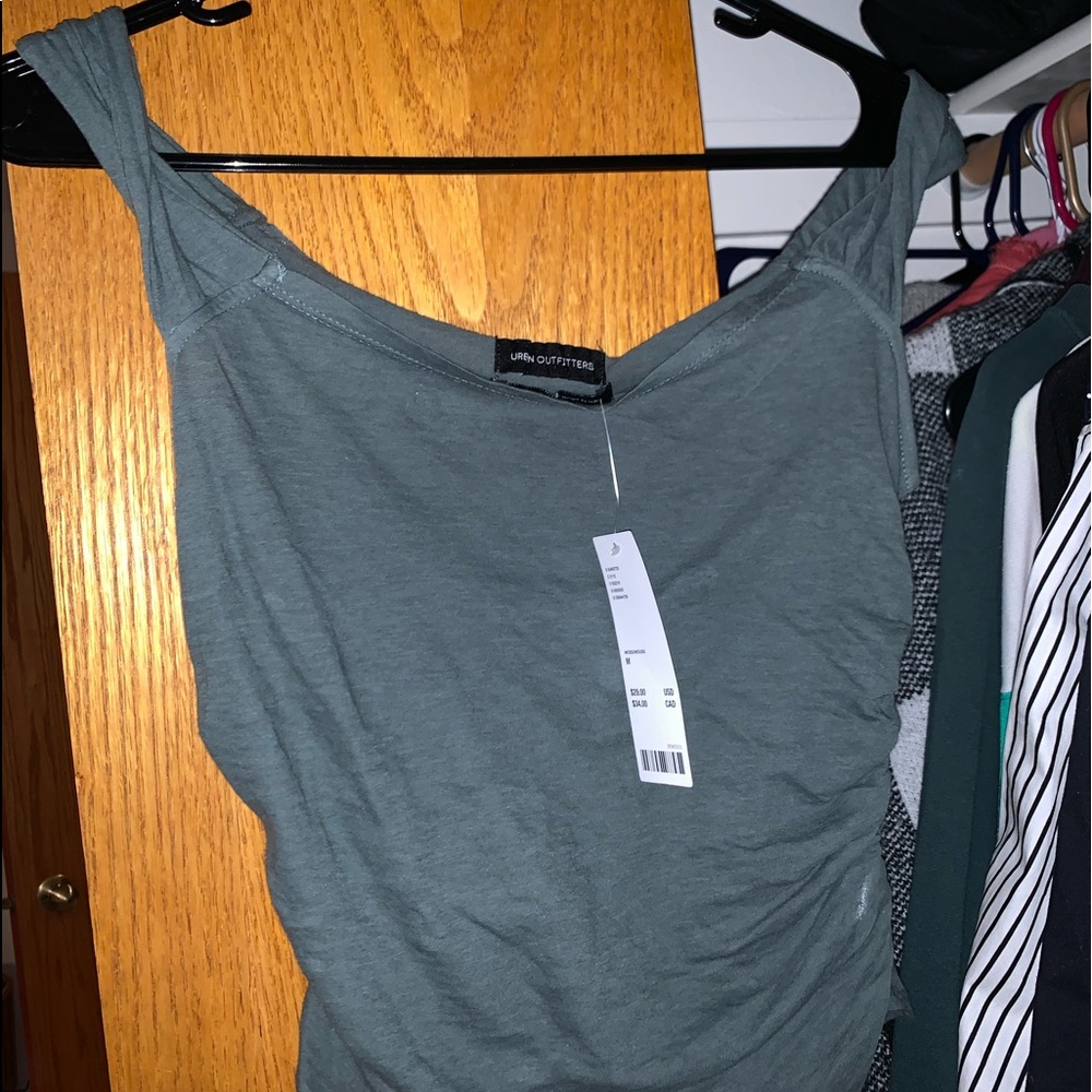 Urban outfitters off the shoulder green shirt